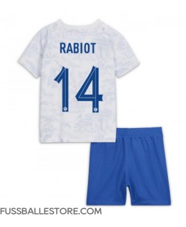 Günstige Frankreich Adrien Rabiot #14 Auswärts Trikotsatzt Kinder WM 2022 Kurzarm (+ Kurze Hosen)